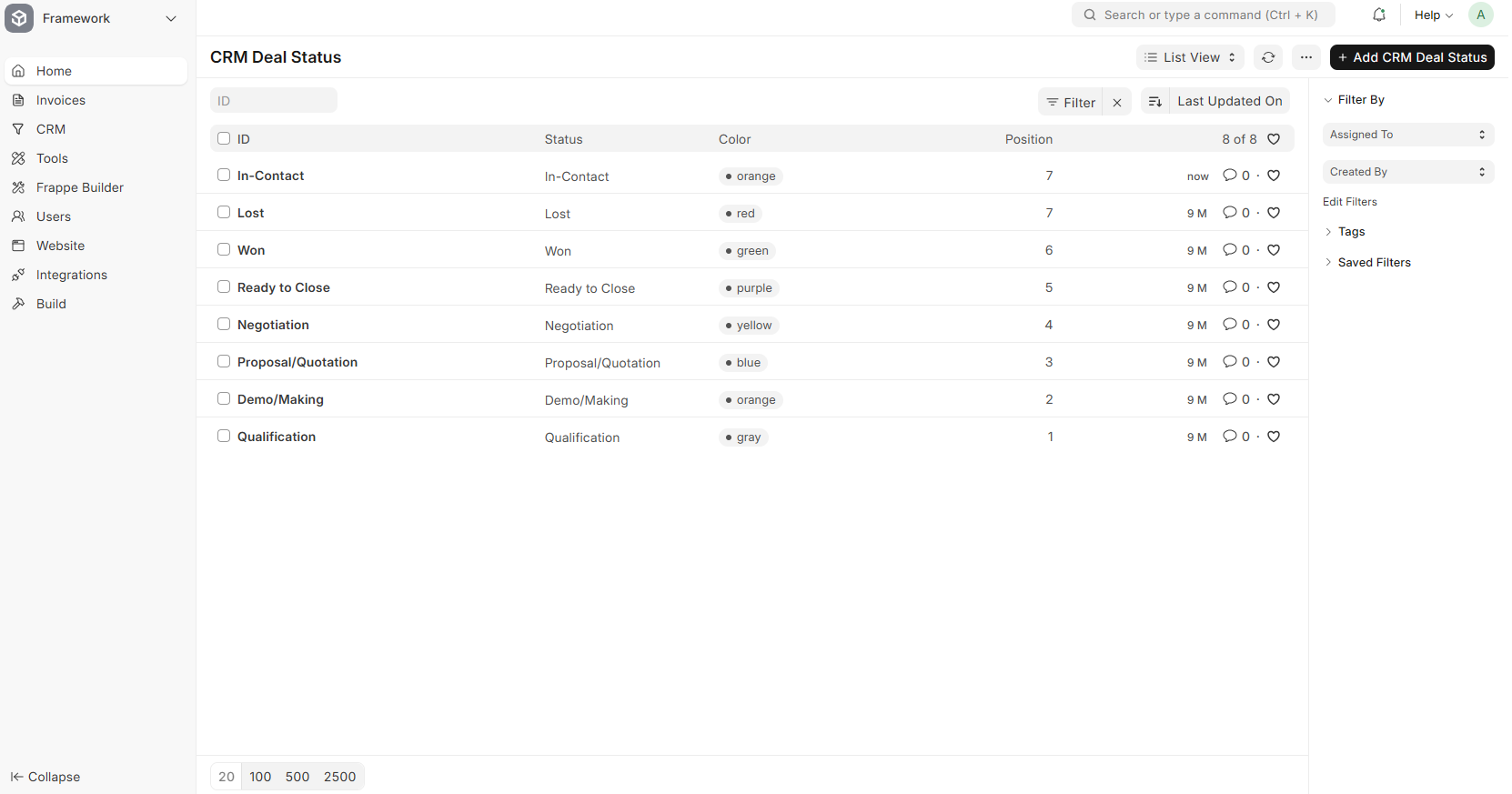 Refresh Deal Status List